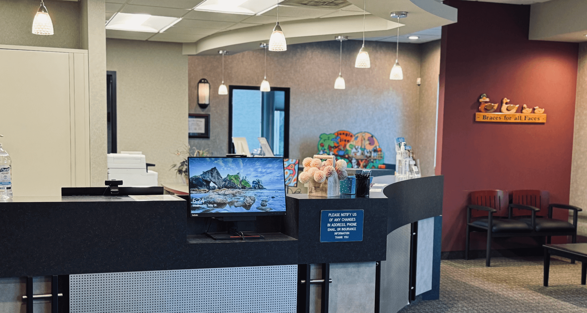 Receptionist area at Mack Orthodontics